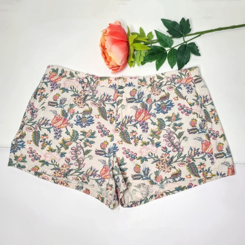 Madewell Floral 100% Cotton Shorts Size 12